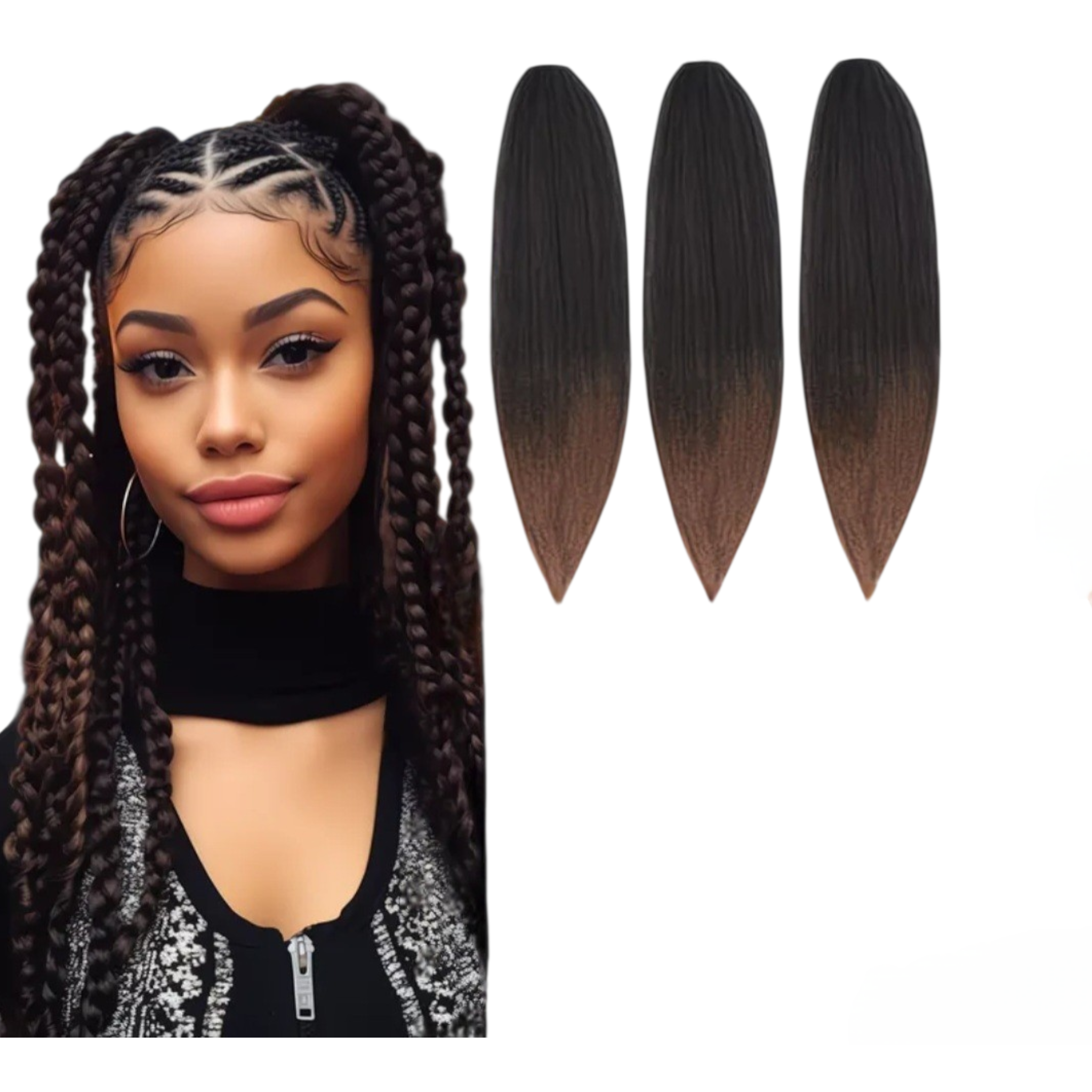 3 pièces mèche africaine 52" inch