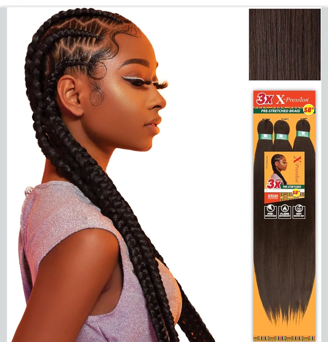 3 pièces mèche africaine 52" inch